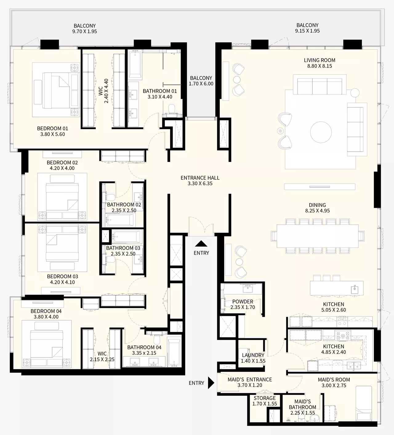 4 Bedroom Unit